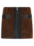 Women's Brown Suede Leather Mini Skirt – Marni