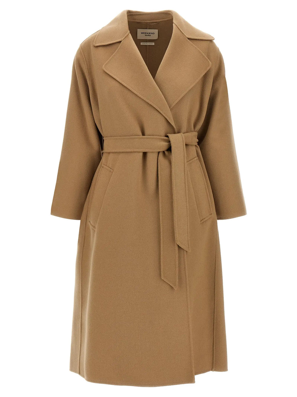 Women's Beige Operoso Virgin Wool Belted Coat – Weekend Max Mara