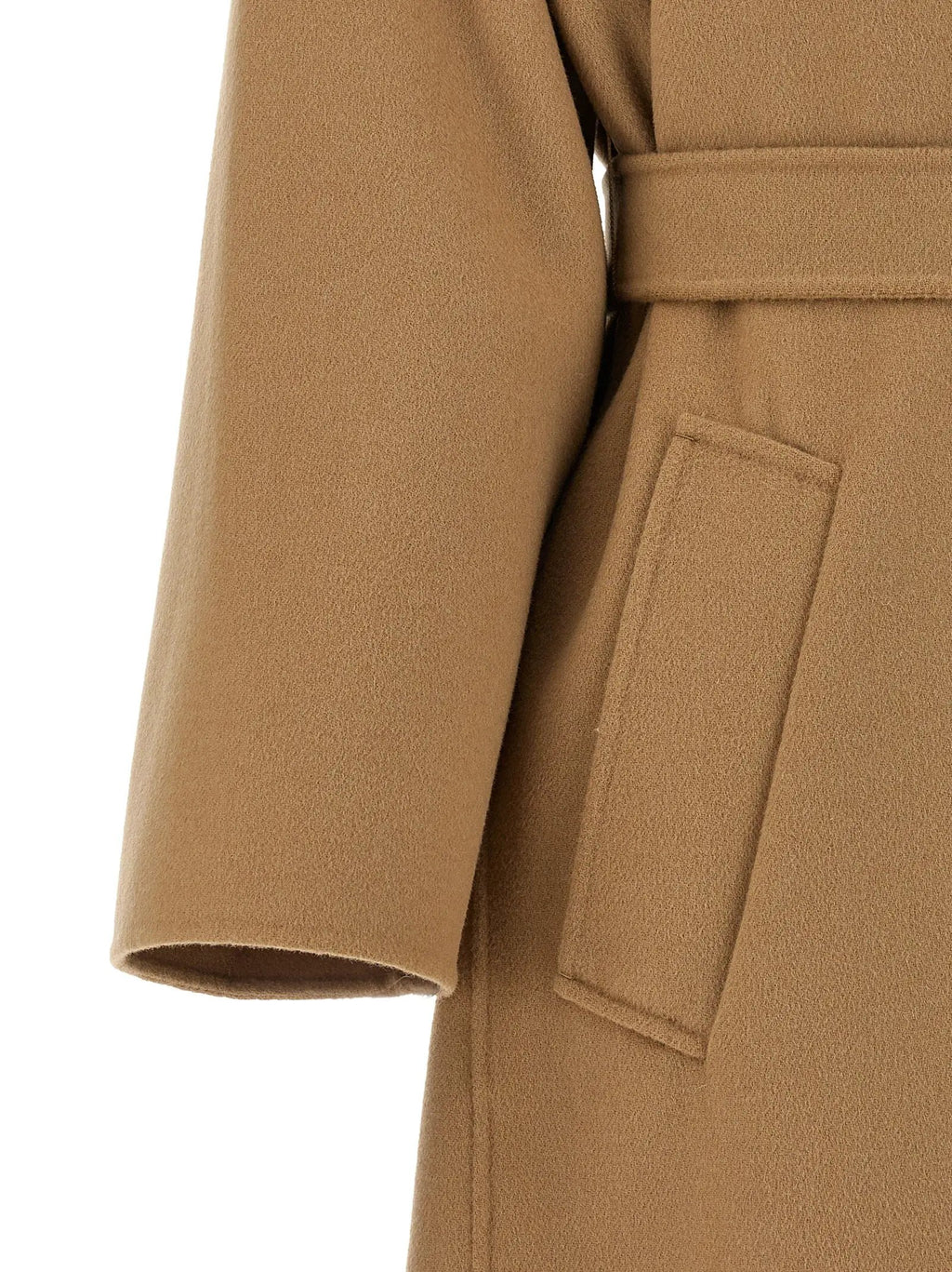 Women's Beige Operoso Virgin Wool Belted Coat – Weekend Max Mara
