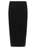 Max Mara Black Viscose Midi Skirt