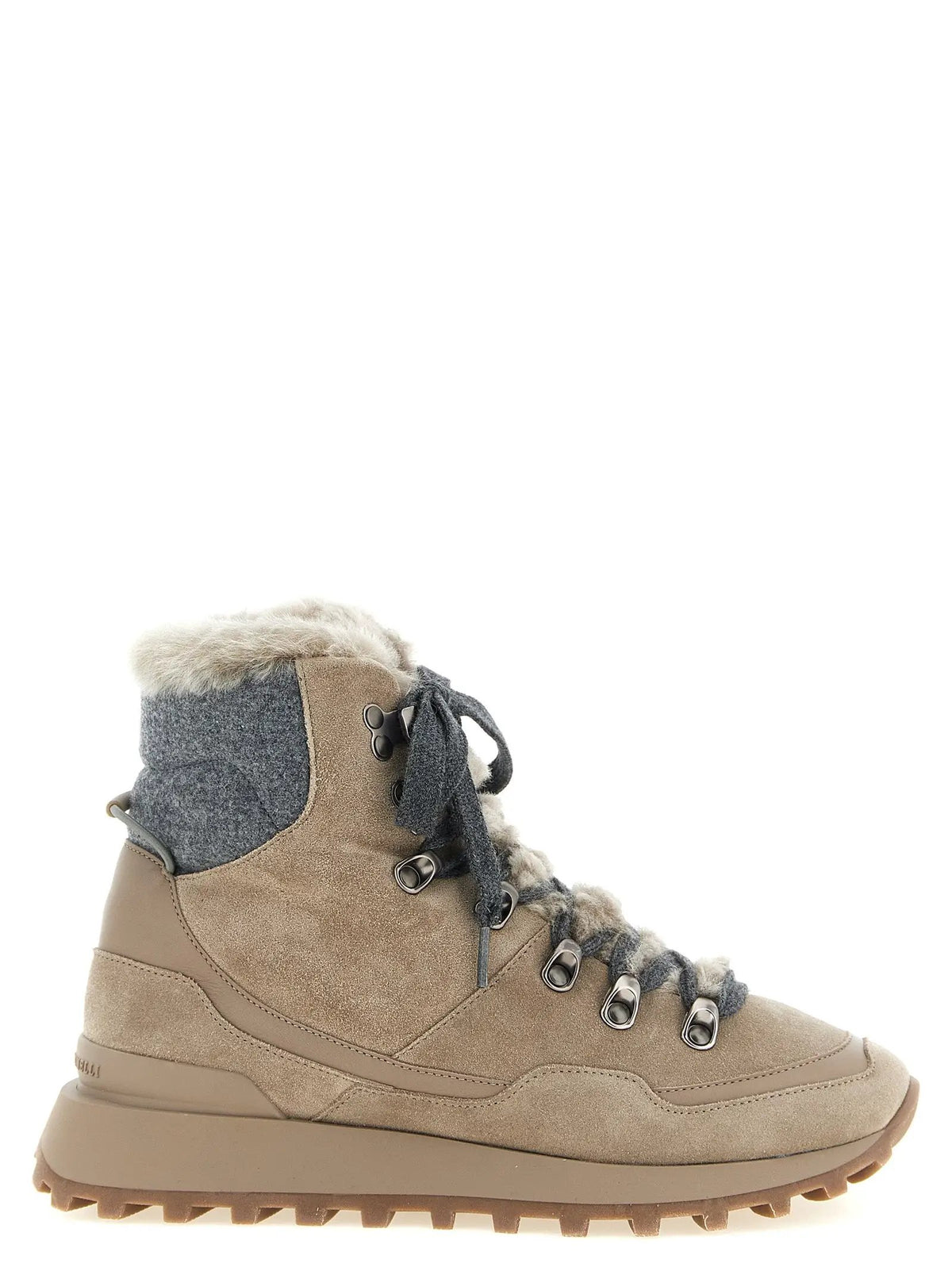 Brunello Cucinelli Bottines en veau velours beige