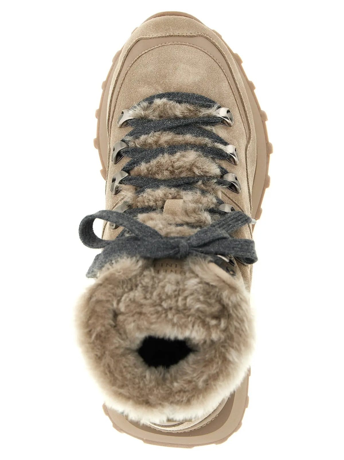 Brunello Cucinelli Bottines en veau velours beige