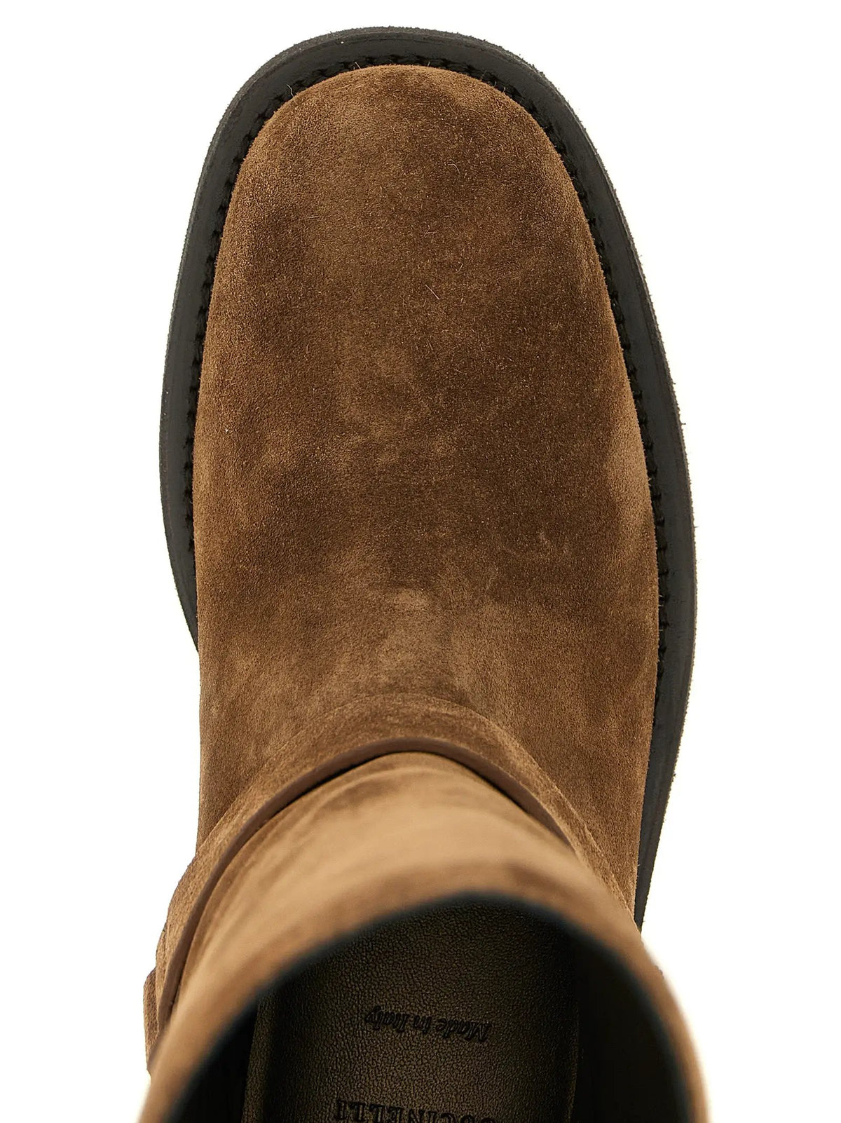 Cuissardes en cuir de veau marron femme – Brunello Cucinelli