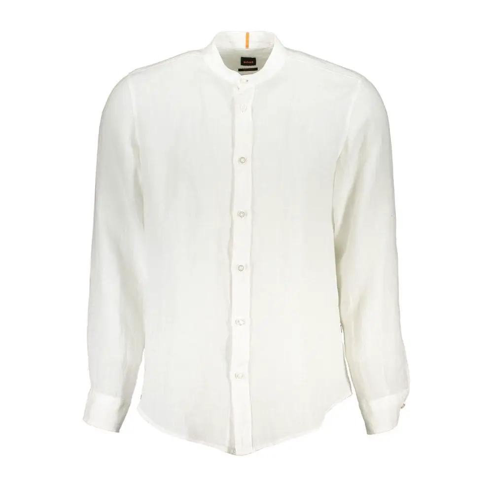 Hugo Boss Hugo Boss White Linen Men's Shirt