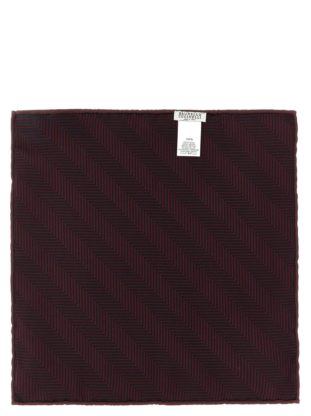 Brunello Cucinelli Brunello Cucinelli Bordeaux Silk Pocket Square