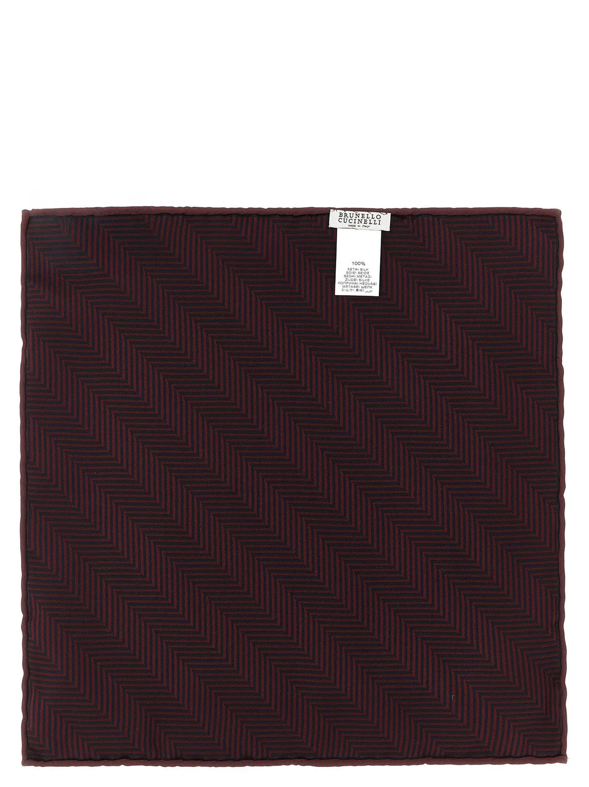 Brunello Cucinelli Brunello Cucinelli Bordeaux Silk Pocket Square
