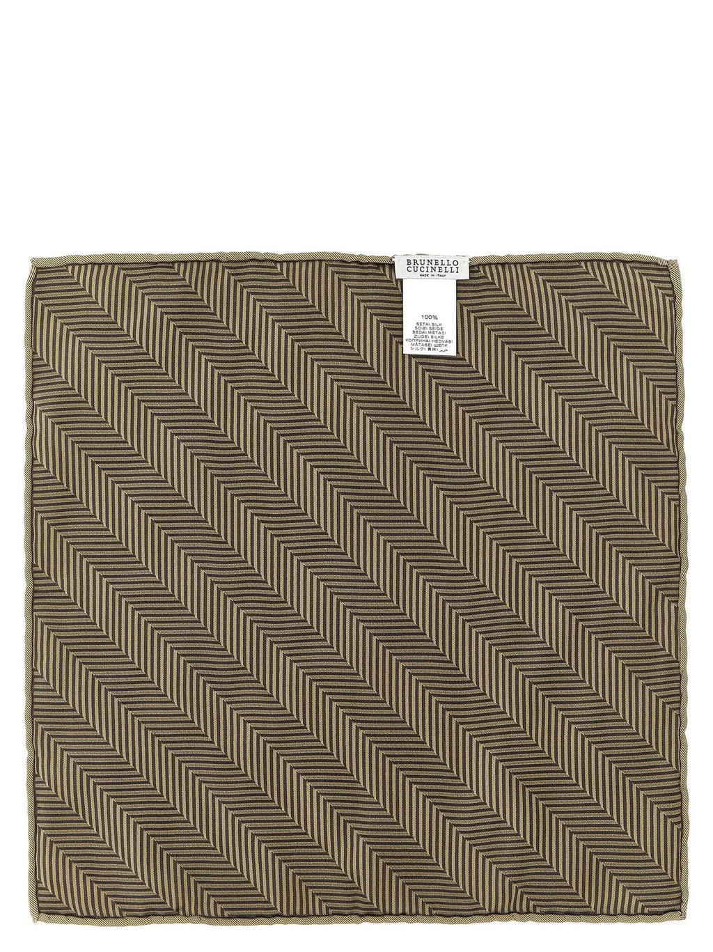 Brunello Cucinelli Brunello Cucinelli Beige Silk Pocket Square