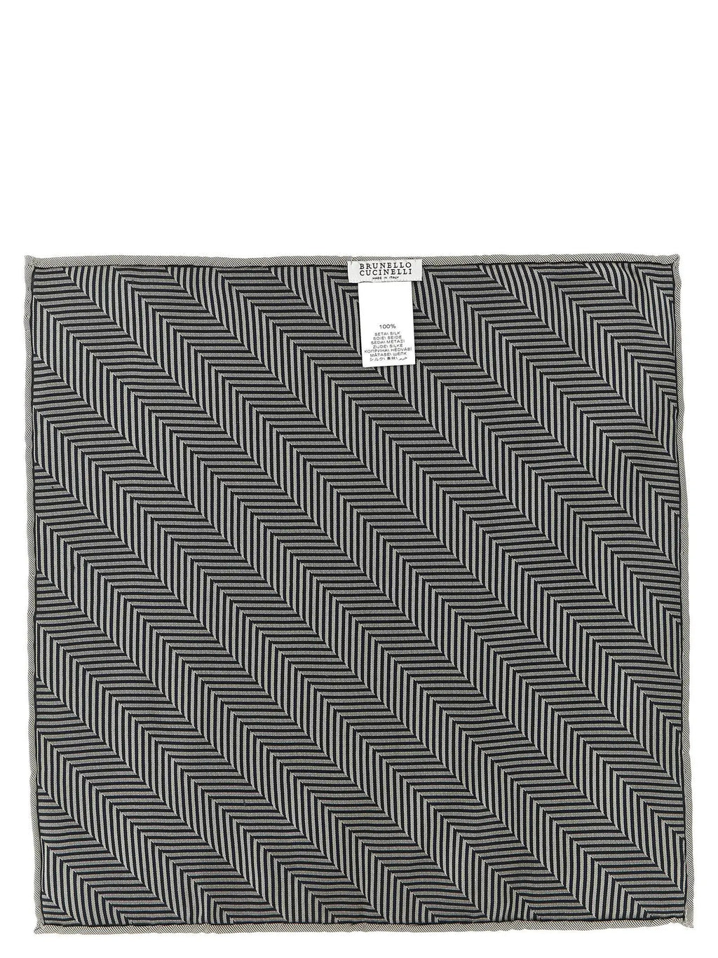 Brunello Cucinelli Brunello Cucinelli Gray Silk Pocket Square