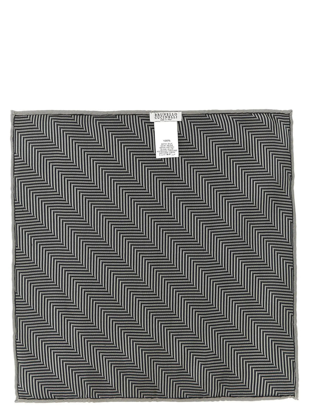Brunello Cucinelli Brunello Cucinelli Gray Silk Pocket Square