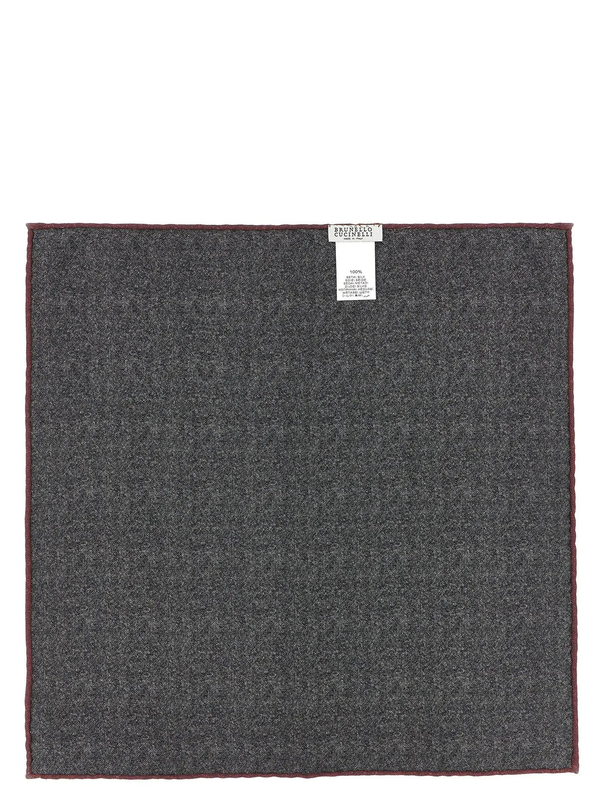Brunello Cucinelli Brunello Cucinelli Gray Silk Pocket Square