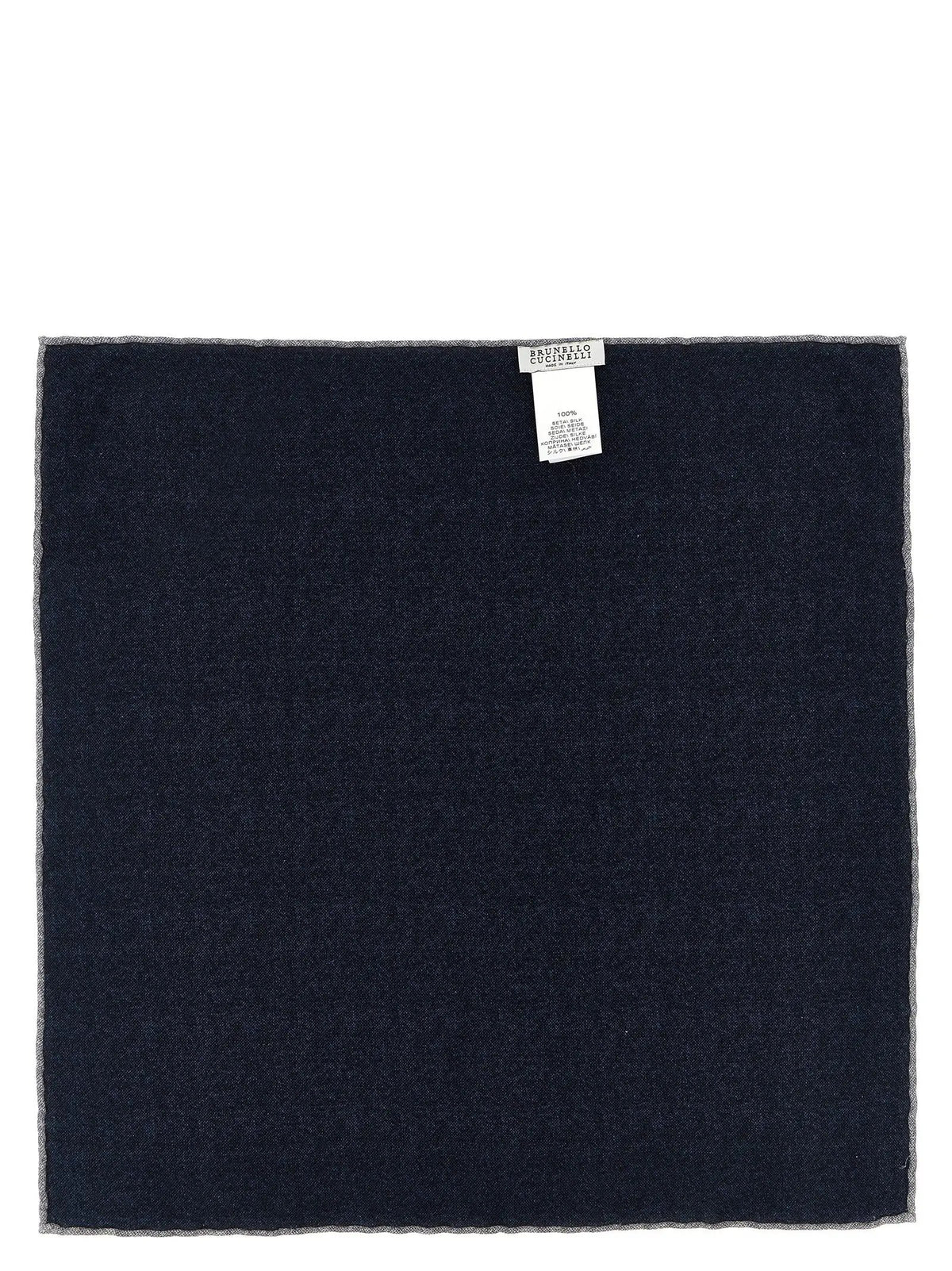 Brunello Cucinelli Brunello Cucinelli Blue Silk Pocket Square