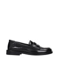 The Attico Black Leather Slip-On Loafers