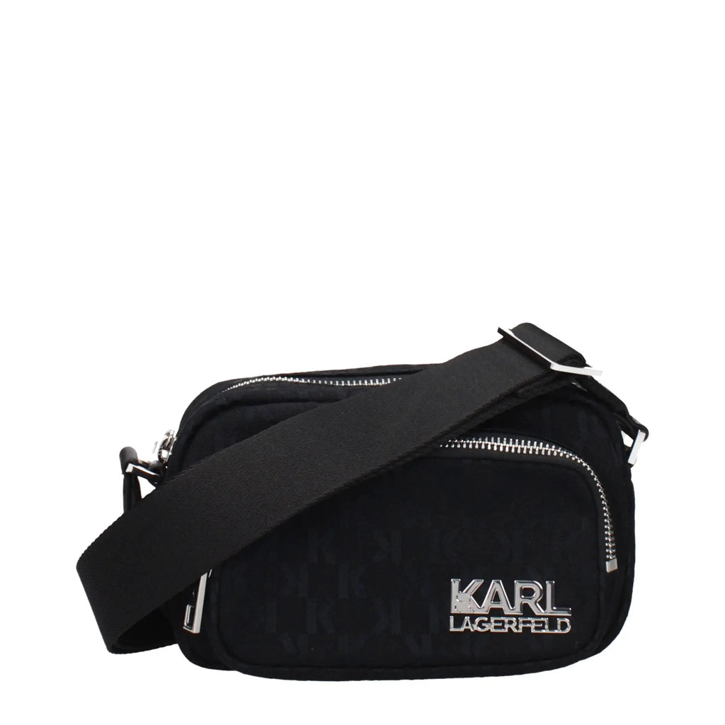 Karl Lagerfeld Black Fabric Crossbody Bag