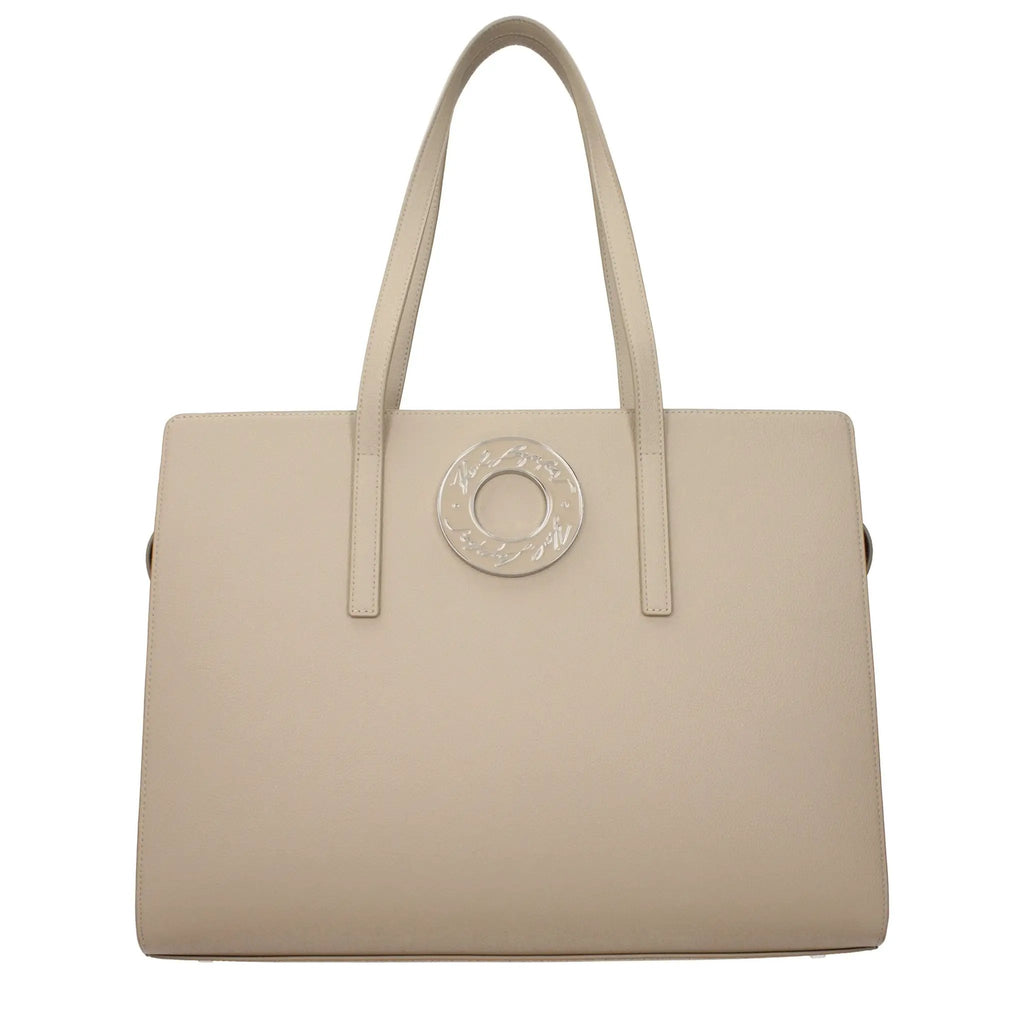 Karl Lagerfeld Beige Leather Shoulder Bag