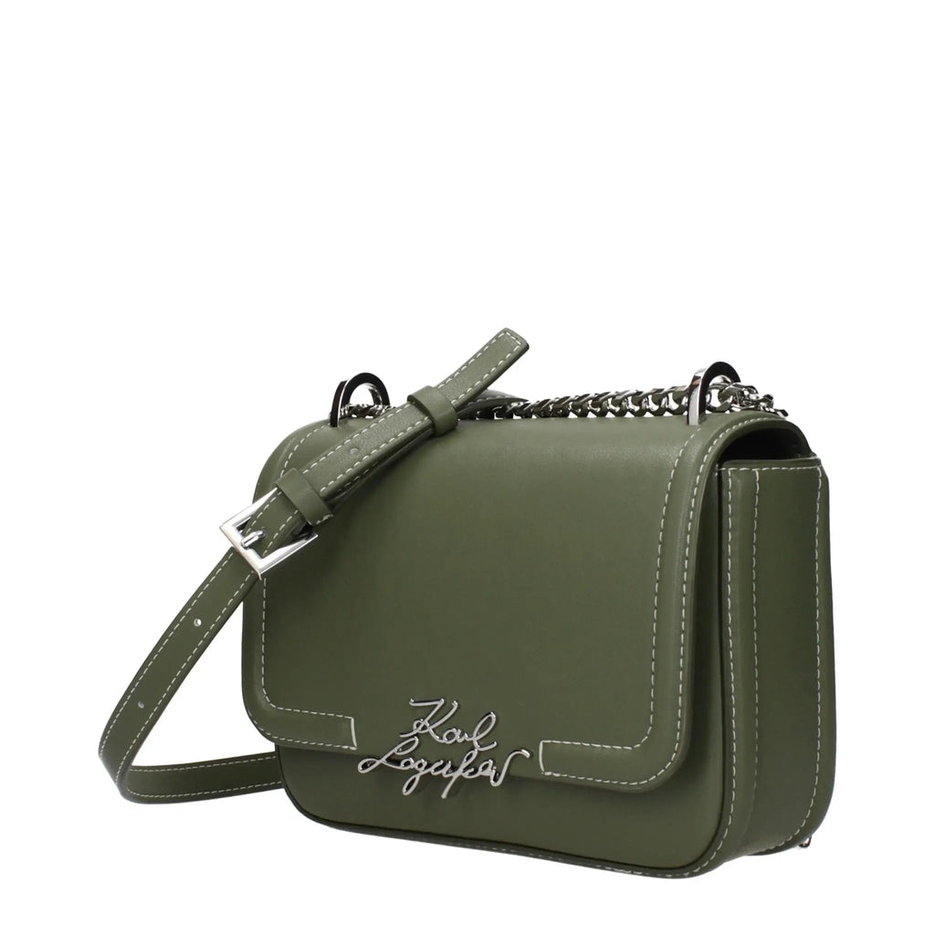 Karl Lagerfeld Green Leather Crossbody Bag