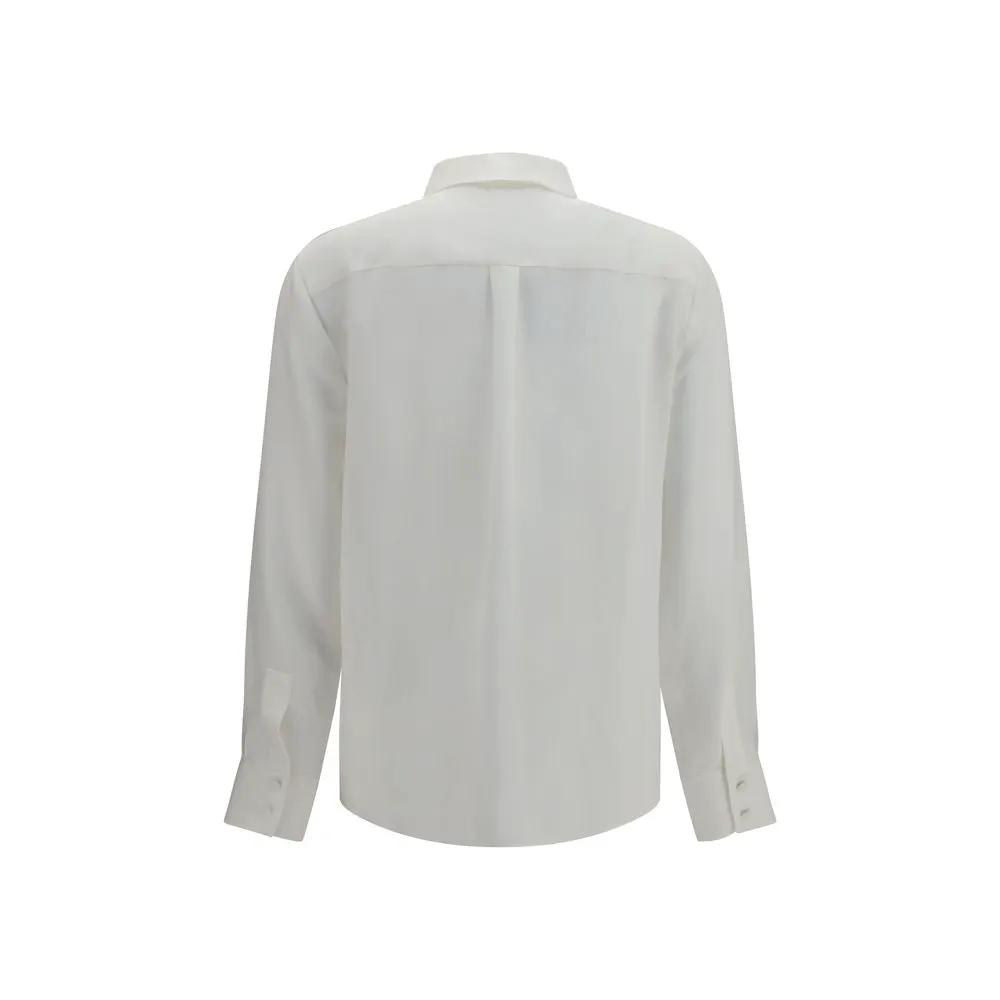 Lardini White Silk Dress Shirt