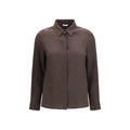 Lardini Brown Silk Dress Shirt