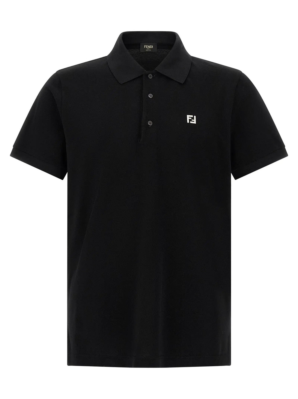 Fendi Black Cotton Polo Shirt