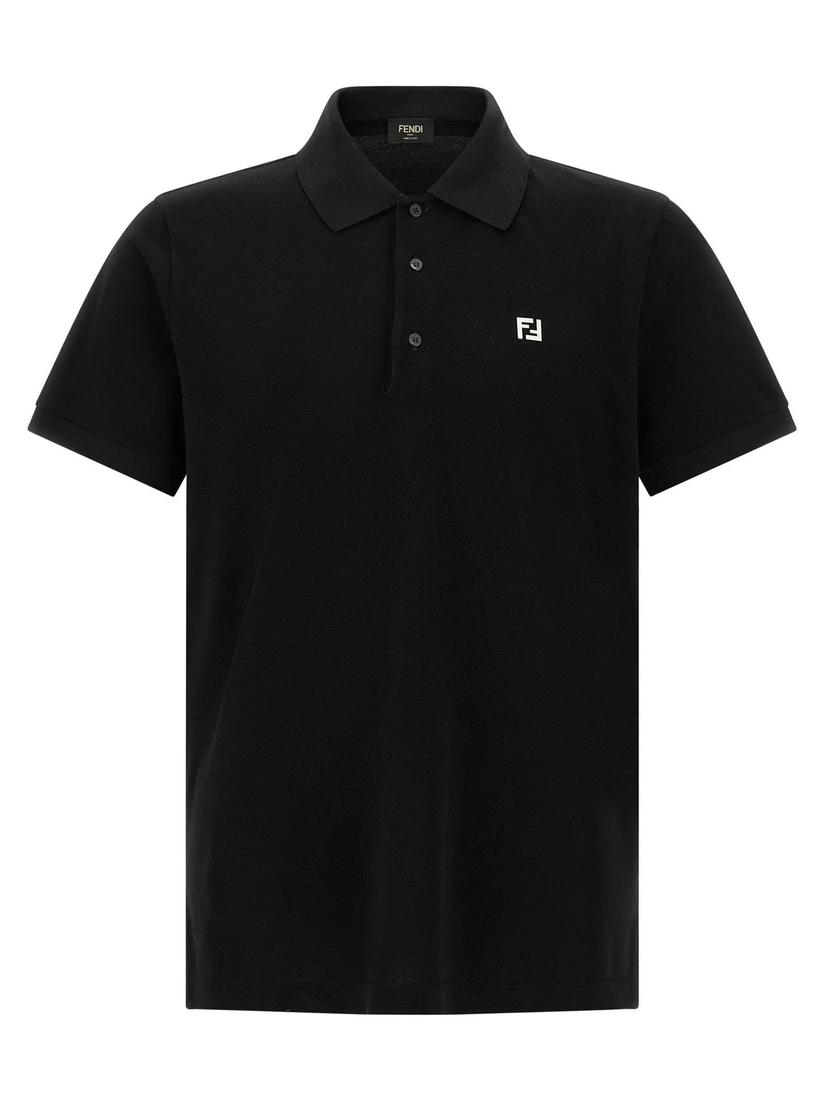 Fendi Black Cotton Polo Shirt