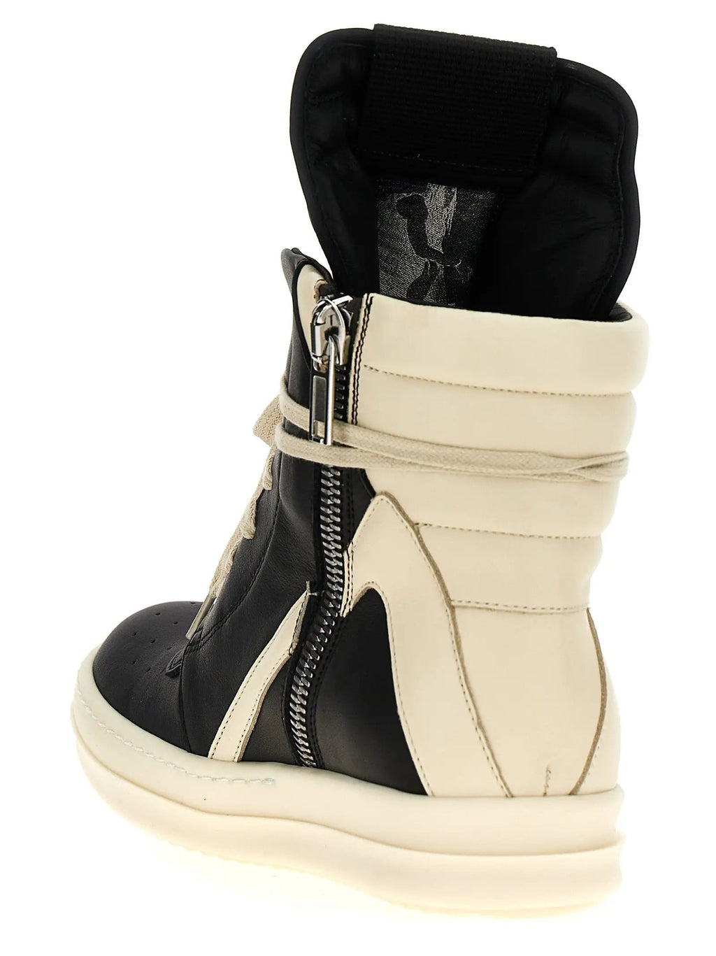 Rick Owens Bicolor Calfskin High Top Sneakers