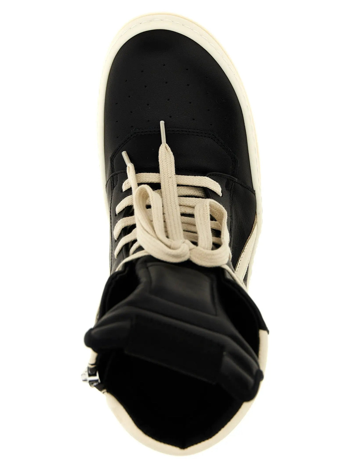 Baskets montantes bicolores en cuir de veau Rick Owens