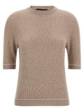 Women's Beige Platinum Wool, Silk & Cashmere Sweater – Fabiana Filippi