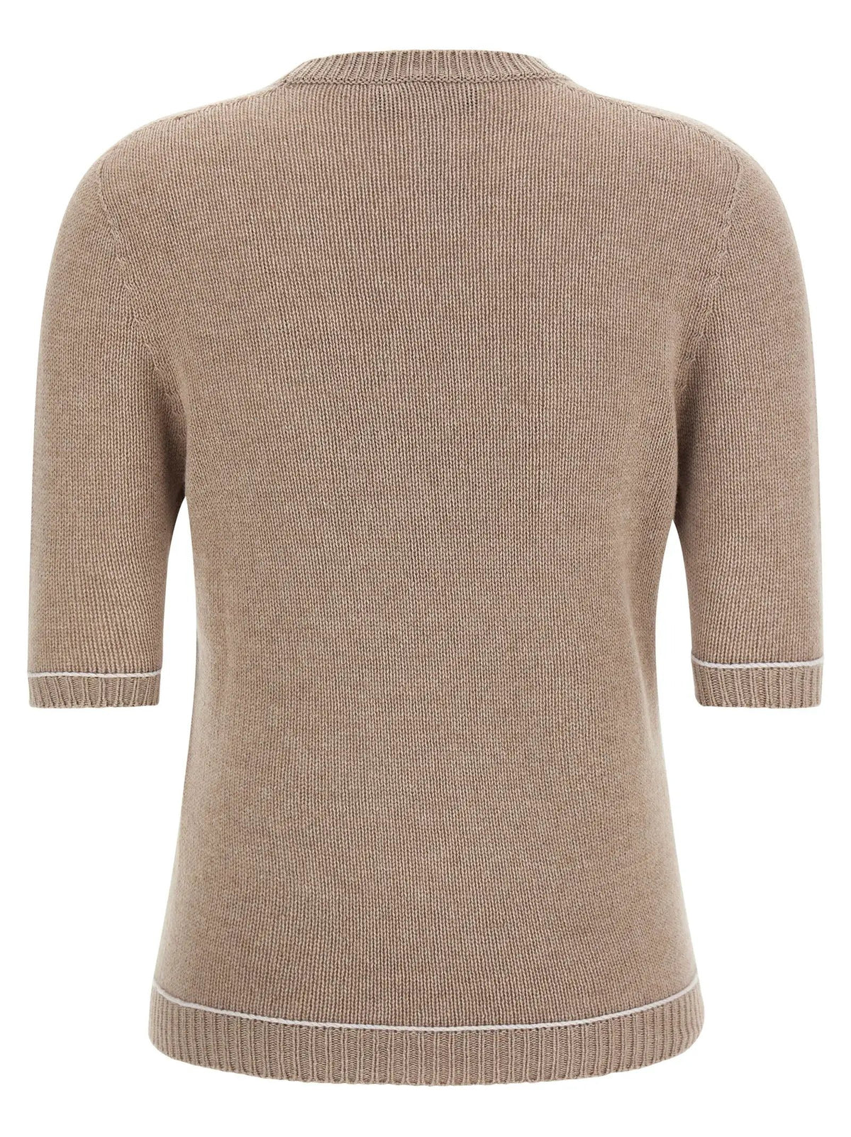 Women's Beige Platinum Wool, Silk & Cashmere Sweater – Fabiana Filippi