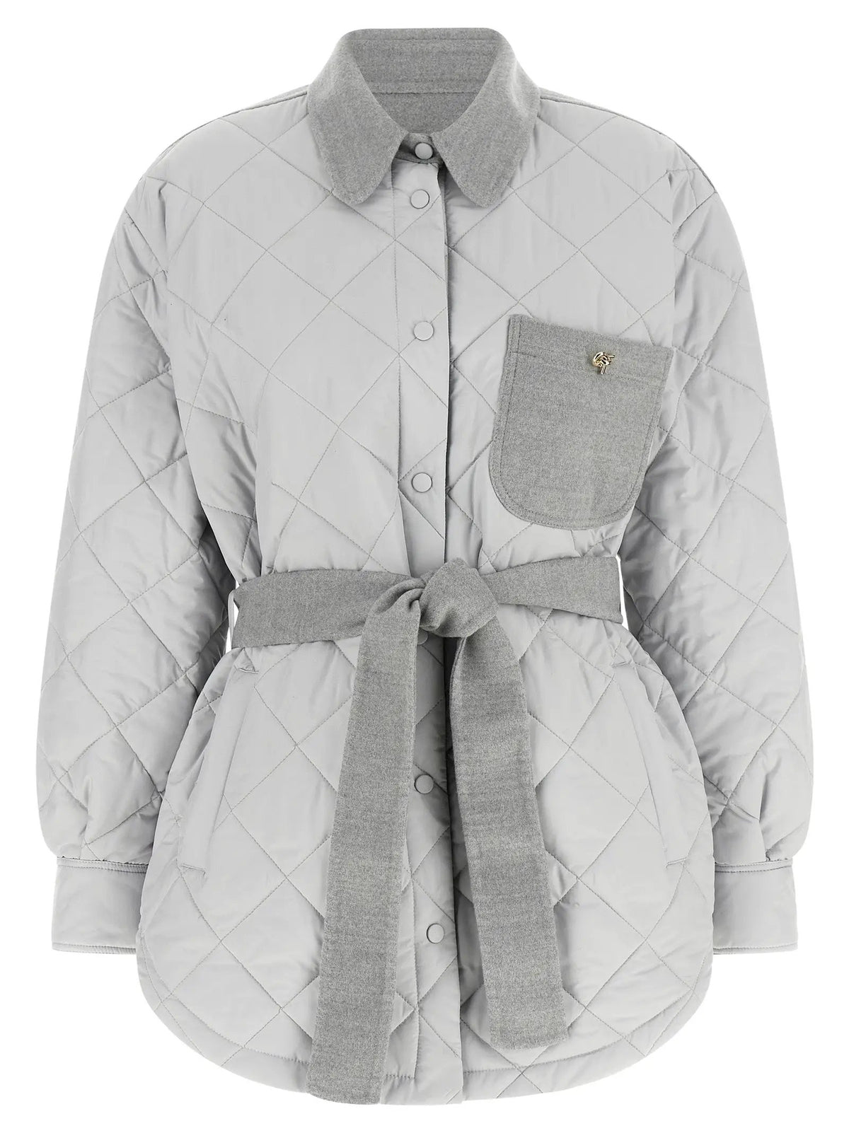 Women's Gray Belted Quilted Jacket – Fabiana Filippi