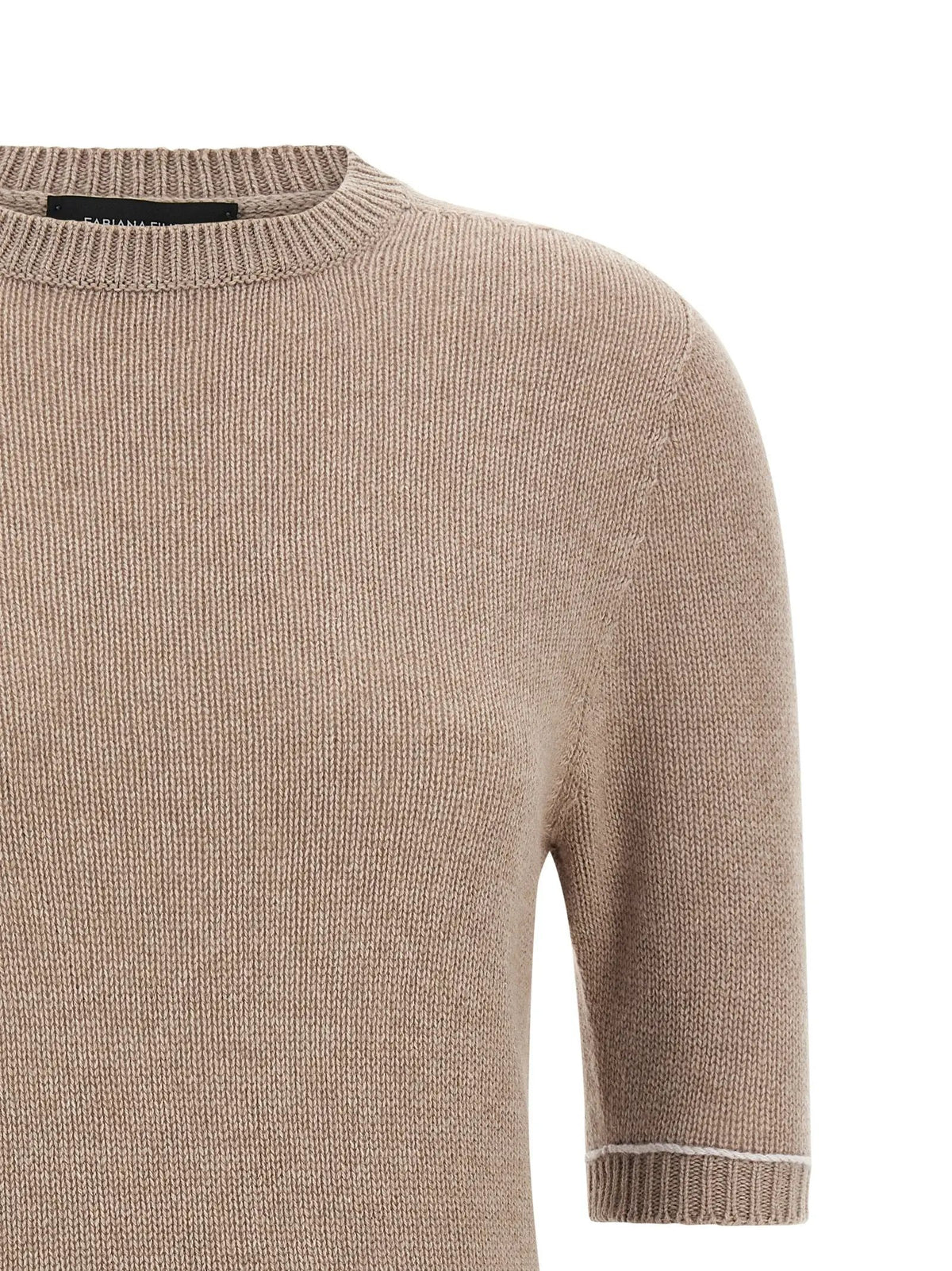 Women's Beige Platinum Wool, Silk & Cashmere Sweater – Fabiana Filippi