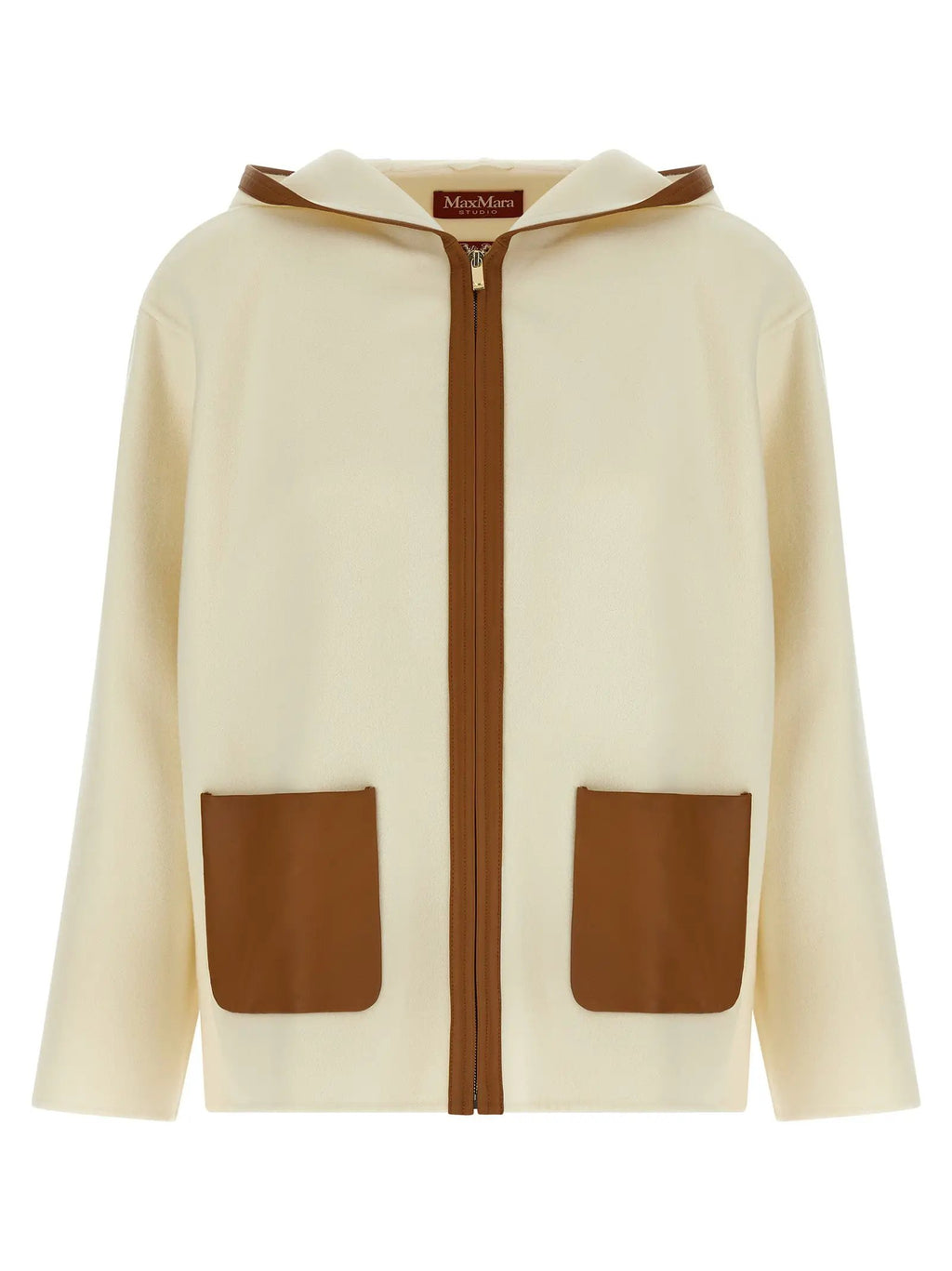 Women's White MstComica Wool, Silk & Cashmere Hooded Coat – Max Mara Studio