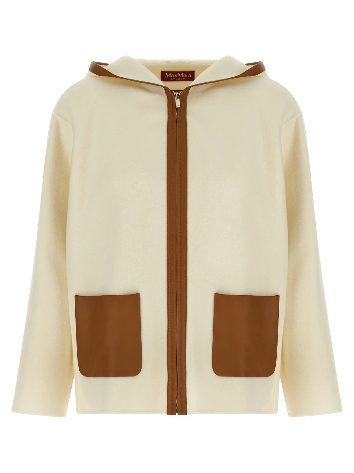 Women's White MstComica Wool, Silk & Cashmere Hooded Coat – Max Mara Studio