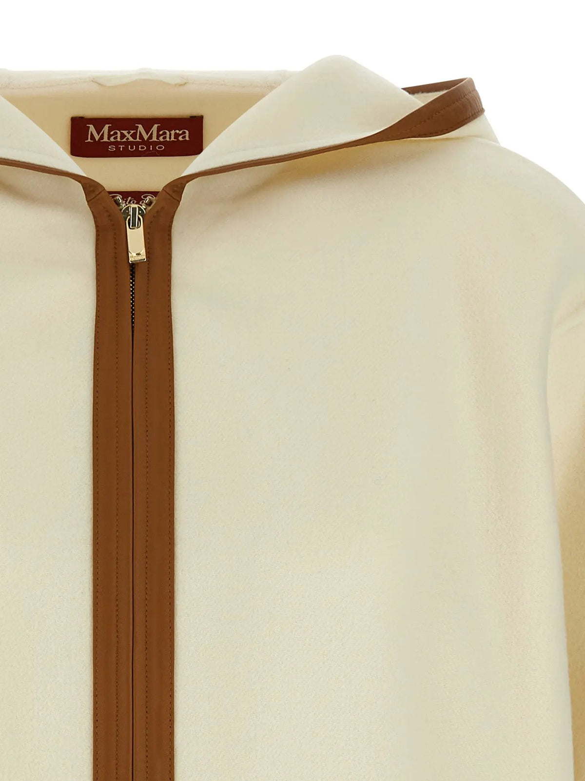 Women's White MstComica Wool, Silk & Cashmere Hooded Coat – Max Mara Studio