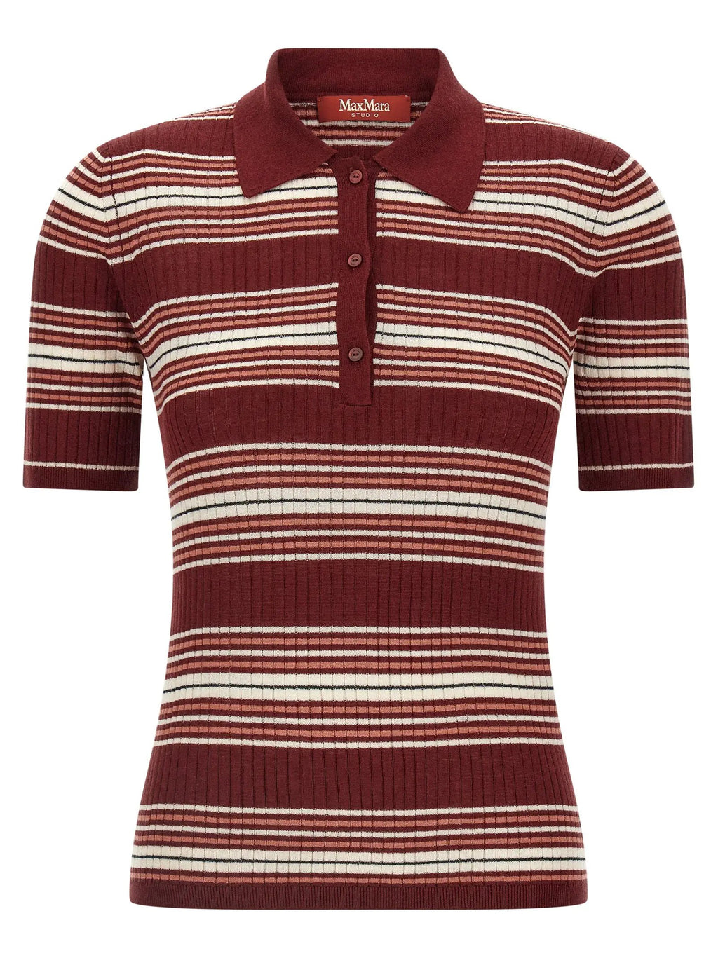 Max Mara Bordeaux Silk Polo Shirt