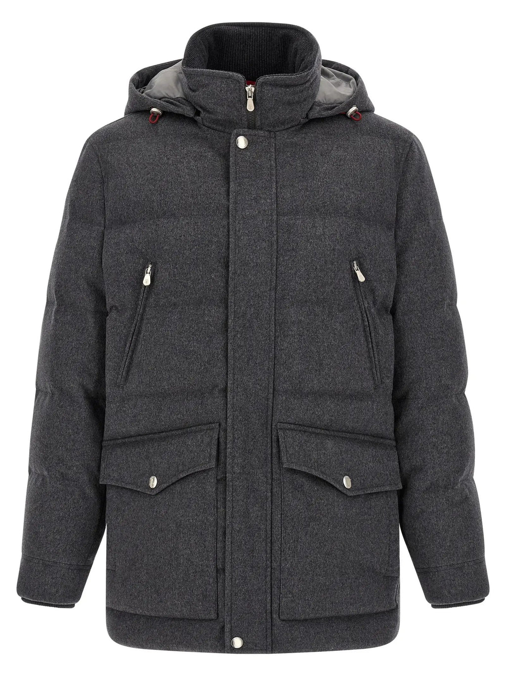 Brunello Cucinelli Gray Wool Parka