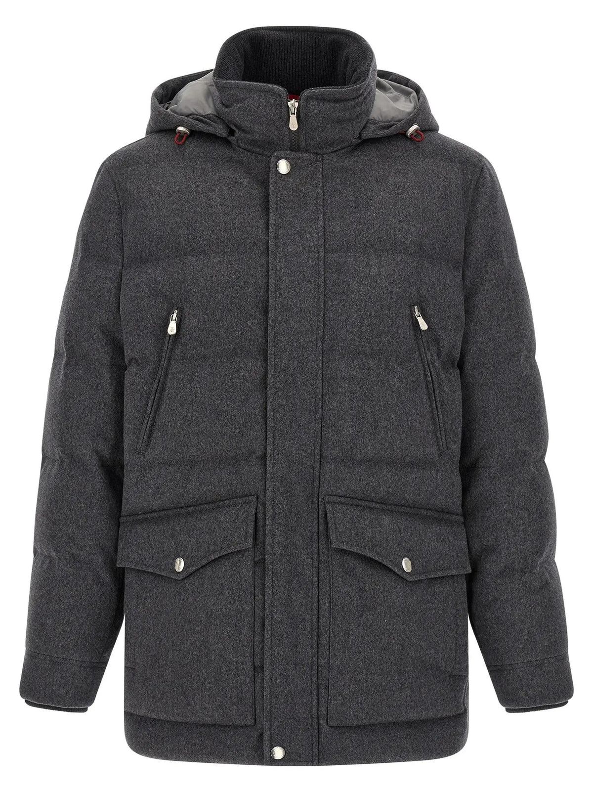 Brunello Cucinelli Gray Wool Parka