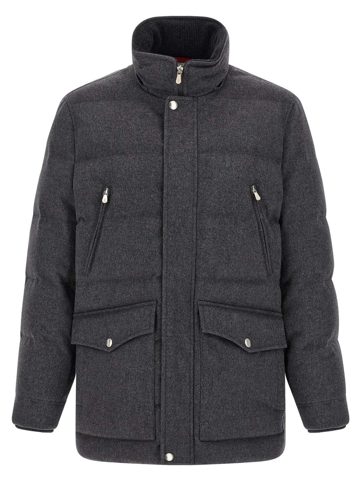 Brunello Cucinelli Gray Wool Parka