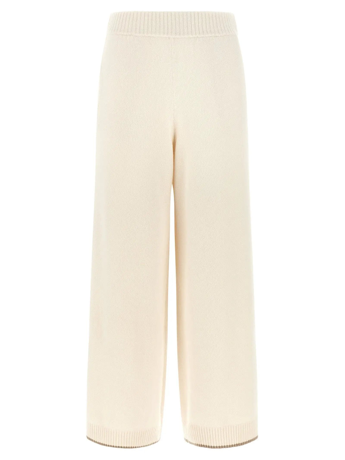 Brunello Cucinelli White Cashmere Athletic Pants