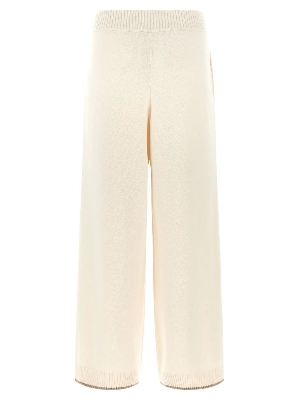 Brunello Cucinelli White Cashmere Athletic Pants