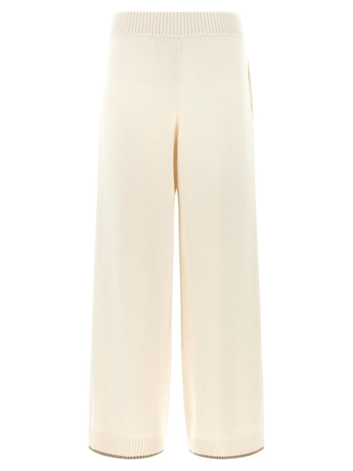 Brunello Cucinelli White Cashmere Athletic Pants