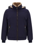 Men's Blue Padded Jacket with Shearling Collar – Brunello Cucinelli
