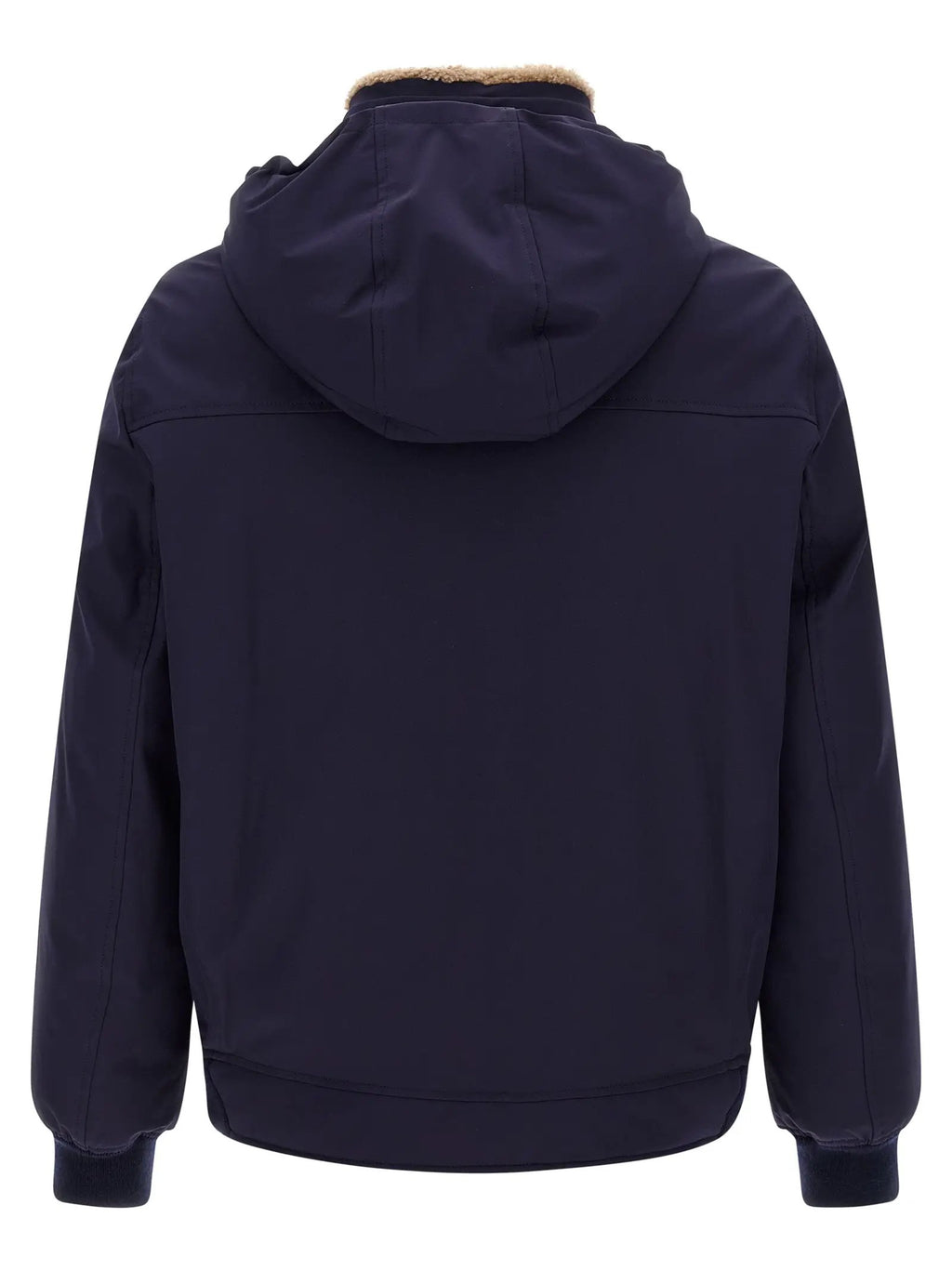 Men's Blue Padded Jacket with Shearling Collar – Brunello Cucinelli