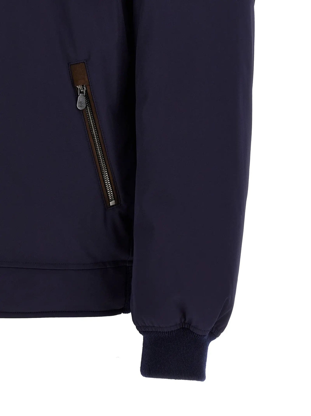 Men's Blue Padded Jacket with Shearling Collar – Brunello Cucinelli