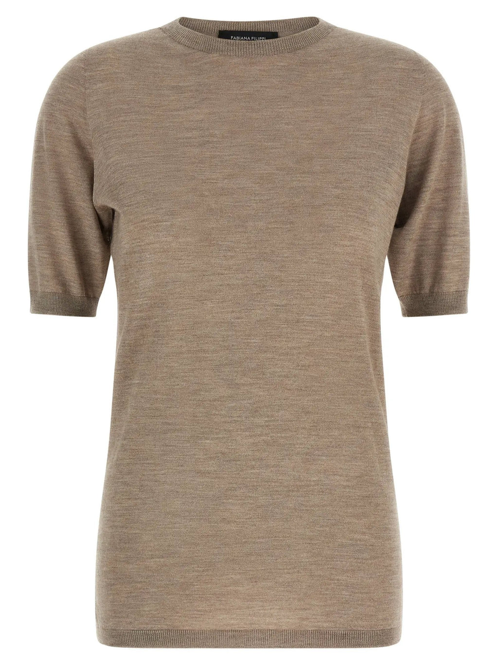 Women's Beige Cashmere & Silk Short-Sleeve Sweater – Fabiana Filippi