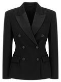 Women's Black Virgin Wool Tuxedo Blazer – Brunello Cucinelli