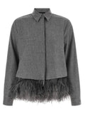 Fabiana Filippi Gray Virgin Wool Blouse