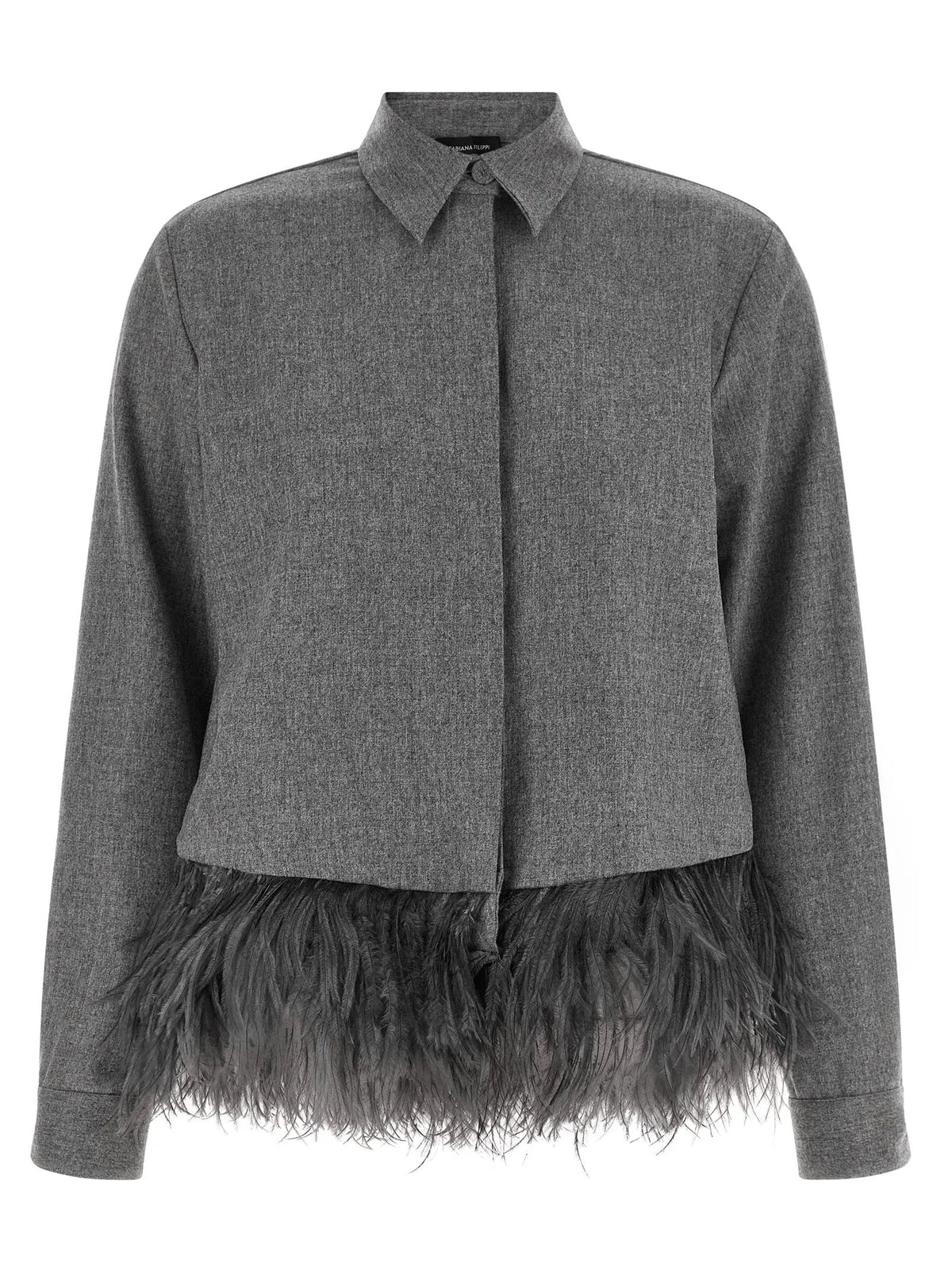 Chemisier en laine vierge gris Fabiana Filippi