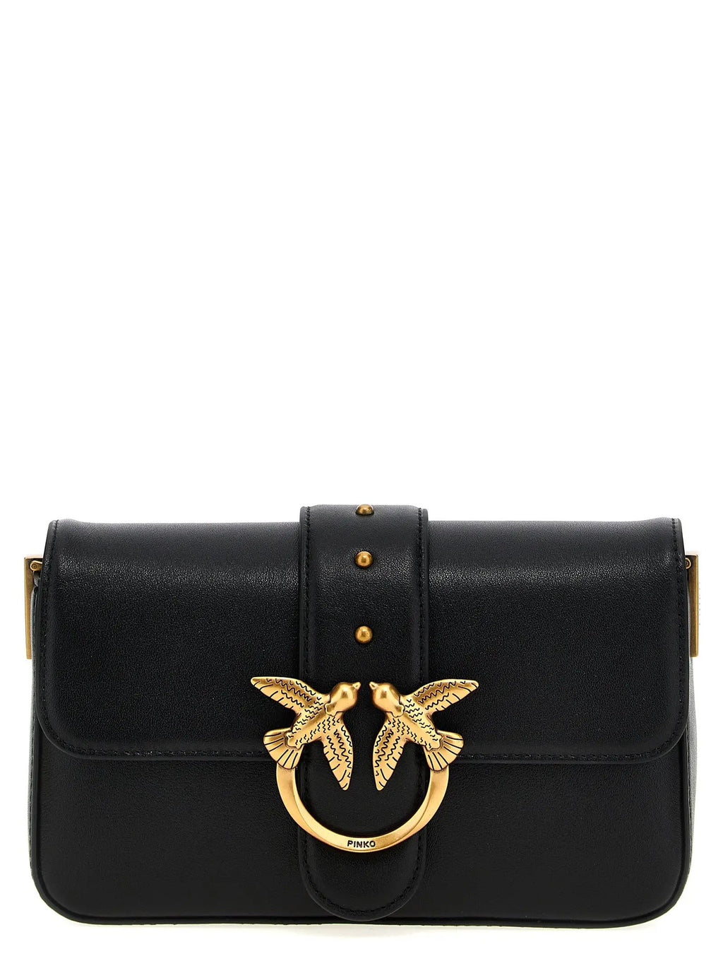 PINKO PINKO Black Calfskin Shoulder Bag
