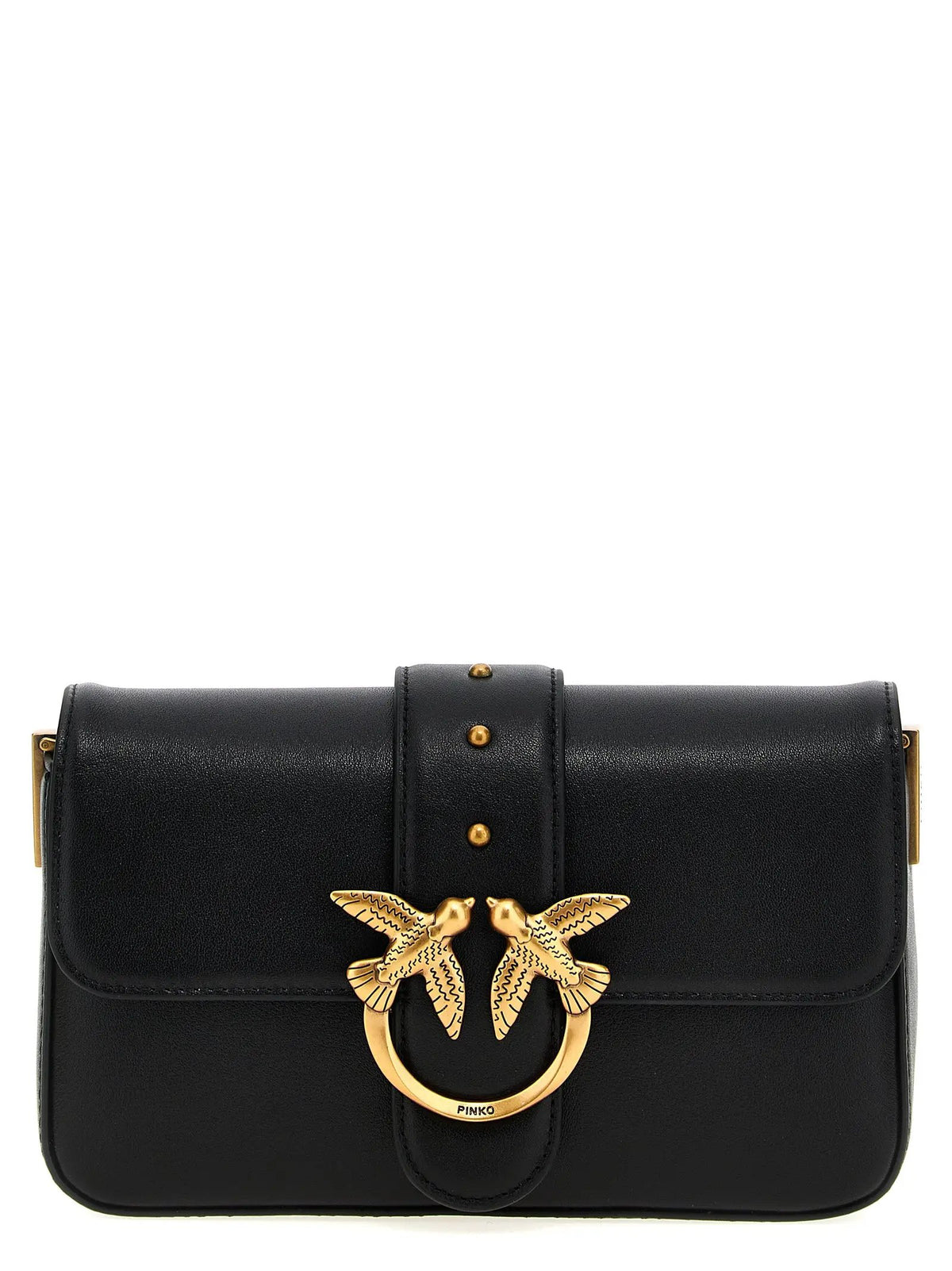 PINKO PINKO Black Calfskin Shoulder Bag