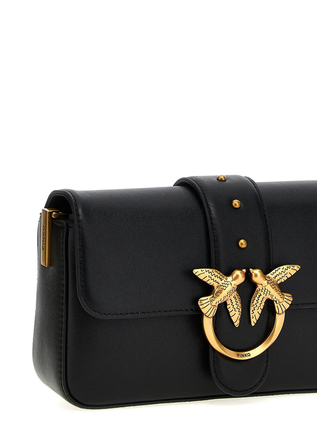 PINKO PINKO Black Calfskin Shoulder Bag