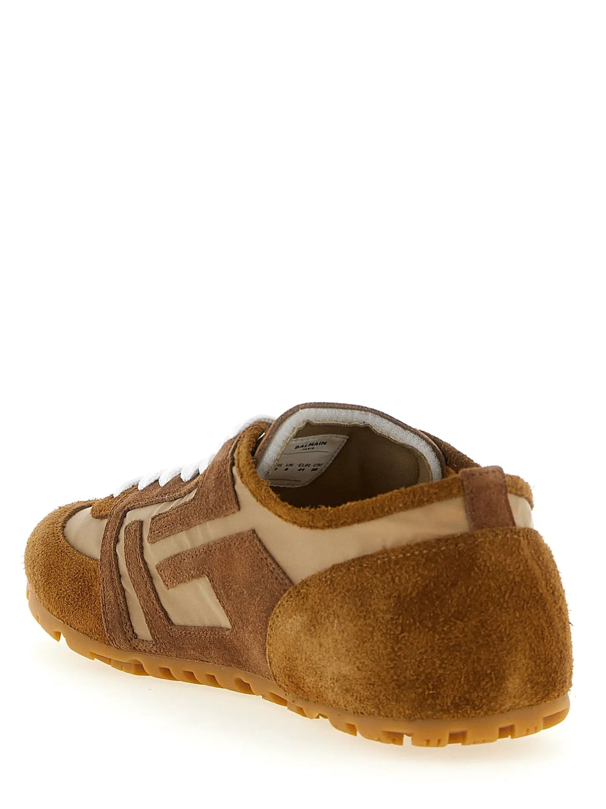 Baskets Balmain en cuir de veau marron